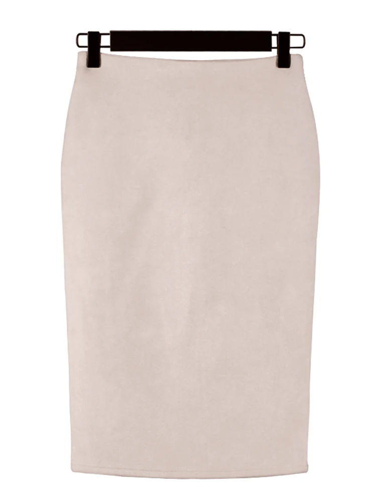 sexy-multi-color-suede-midi-pencil-skirt-women-2024-fashion-elastic