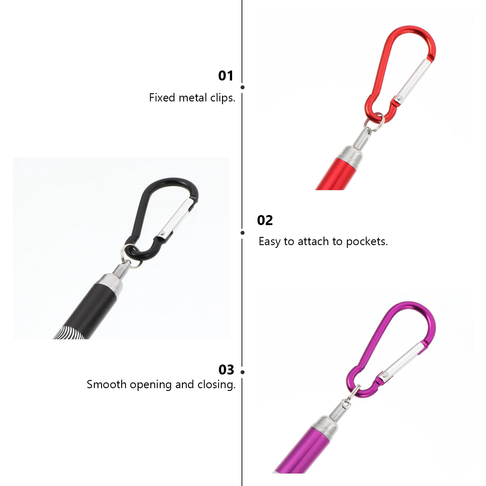 

5 шт. креативная шариковая ручка из металла с брелоком, ручка с крючком для скалолазания, прочный пластик и металл, удобное крепление для ежедневного ношения на открытом воздухе