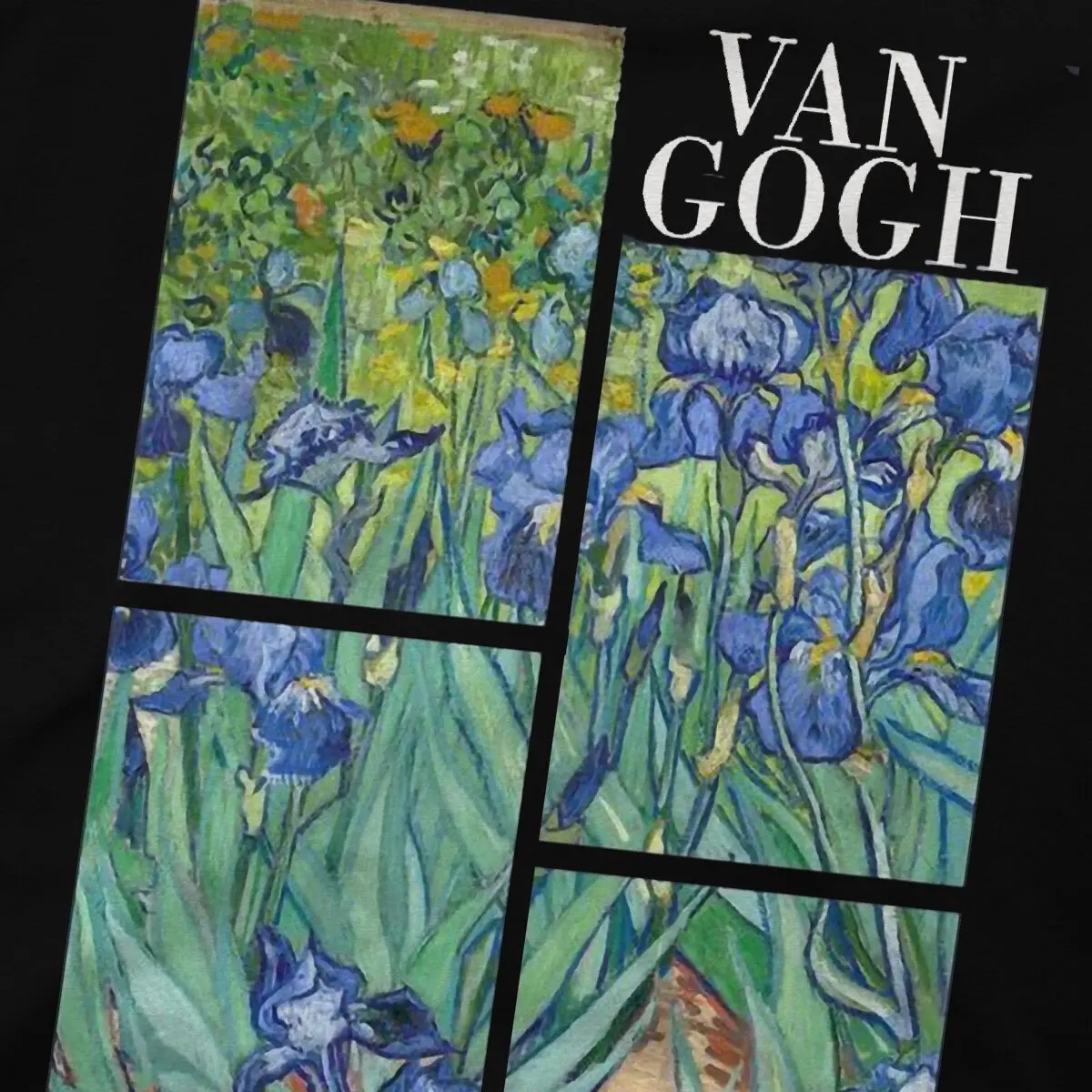 Irises Men T Shirt Vincent van Gogh Creative Tee Shirt Short Sleeve Round Collar T-Shirt 100% Cotton Summer Tops