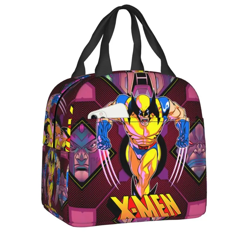 Custom Wolverine Cartoon Insulated Lunch Bag for Women Resuable Cooler Thermal Lunch Box Office Work School