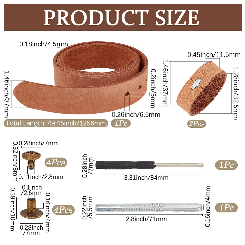 Brown Cowhide Grain Leather Classic Texture Straps Belt Sturdy Vintage Round Tie Knot Waist Belts No Buckle Chunky Waists