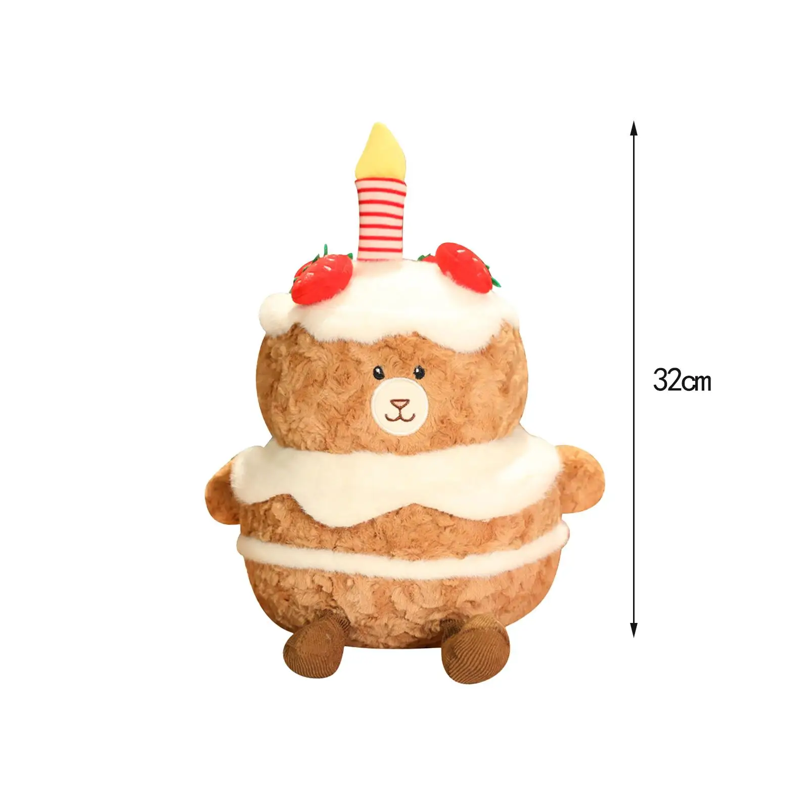 Birthday Cake Bear Doll Plush Toys Photo Props Hugging Home Decor Stuffed Toy Stuffed Plush Toy for Bedroom Kids Room Office