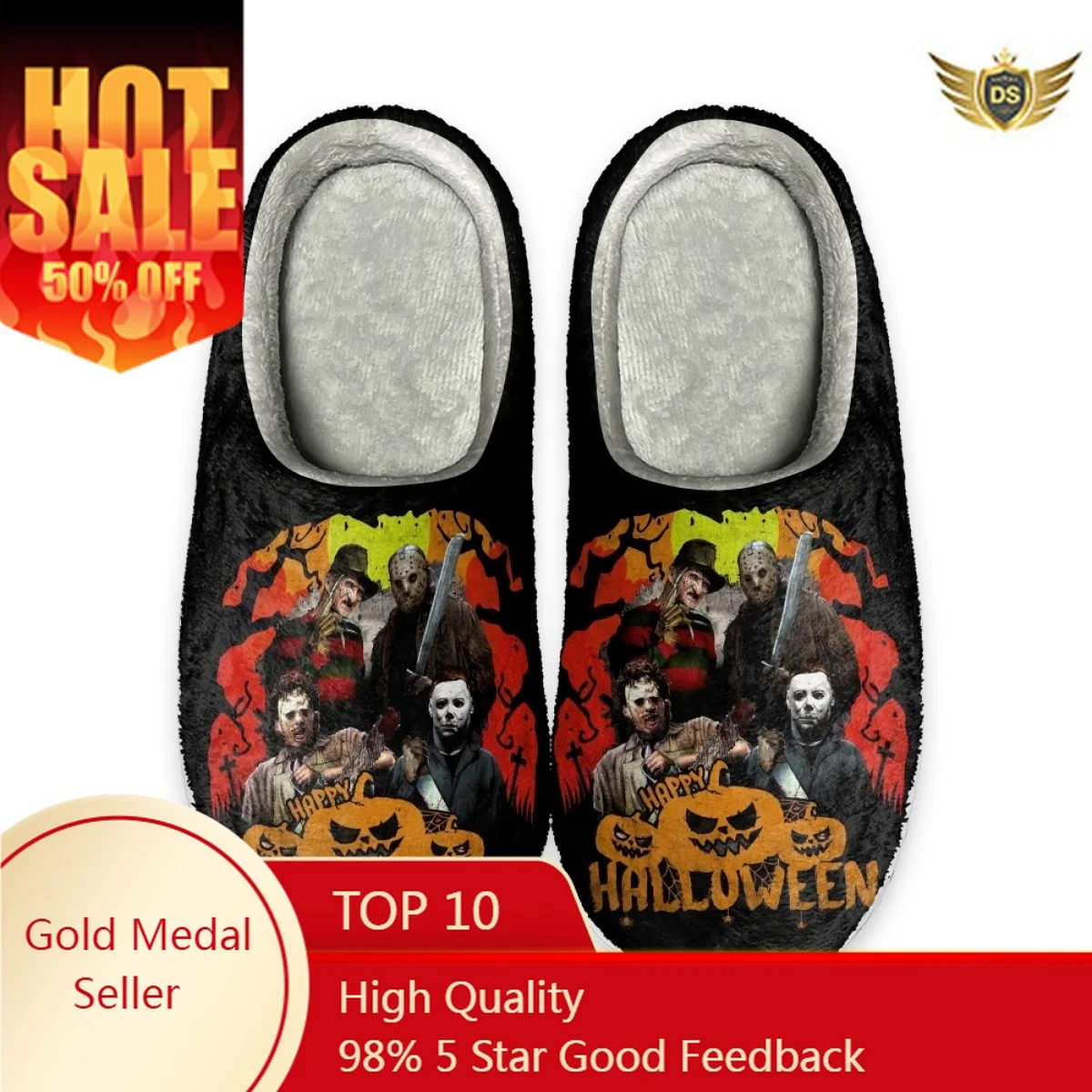 

Autumn Winter Women's Cotton Slippers Halloween Themes Casual Home Slippers Print On Demand Indoor Cozy Footwear Zapatos Mujer