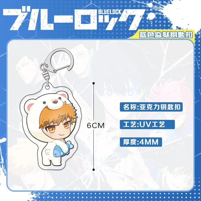 Breloczek Blue Lock Doll Suit Polar Creature Series, akrylowy brelok, zawieszka, Kiyoshi Jin, Senkichi Hyoma, Clean World