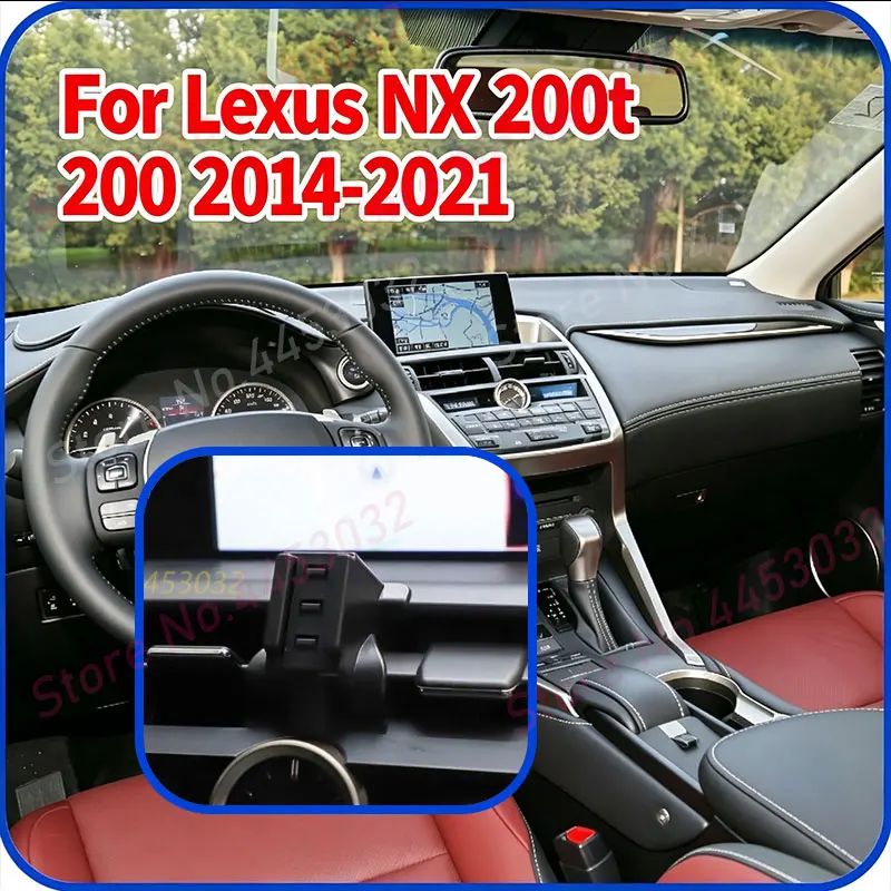 Rotatable Car Phone Holder For Lexus NX 200t 200 2014-2021 Press Clamp Phone Mount with Air Vent Base Stable Quiet Bracket