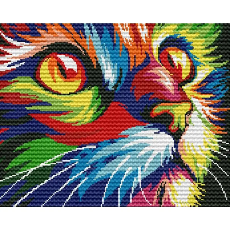 Colorful Animals Series DIY Art Patterns Cross Stitch Set Aida 14CT 11CT 16CT Count Stamped Canvas Fabric Embroidery Craft Kits