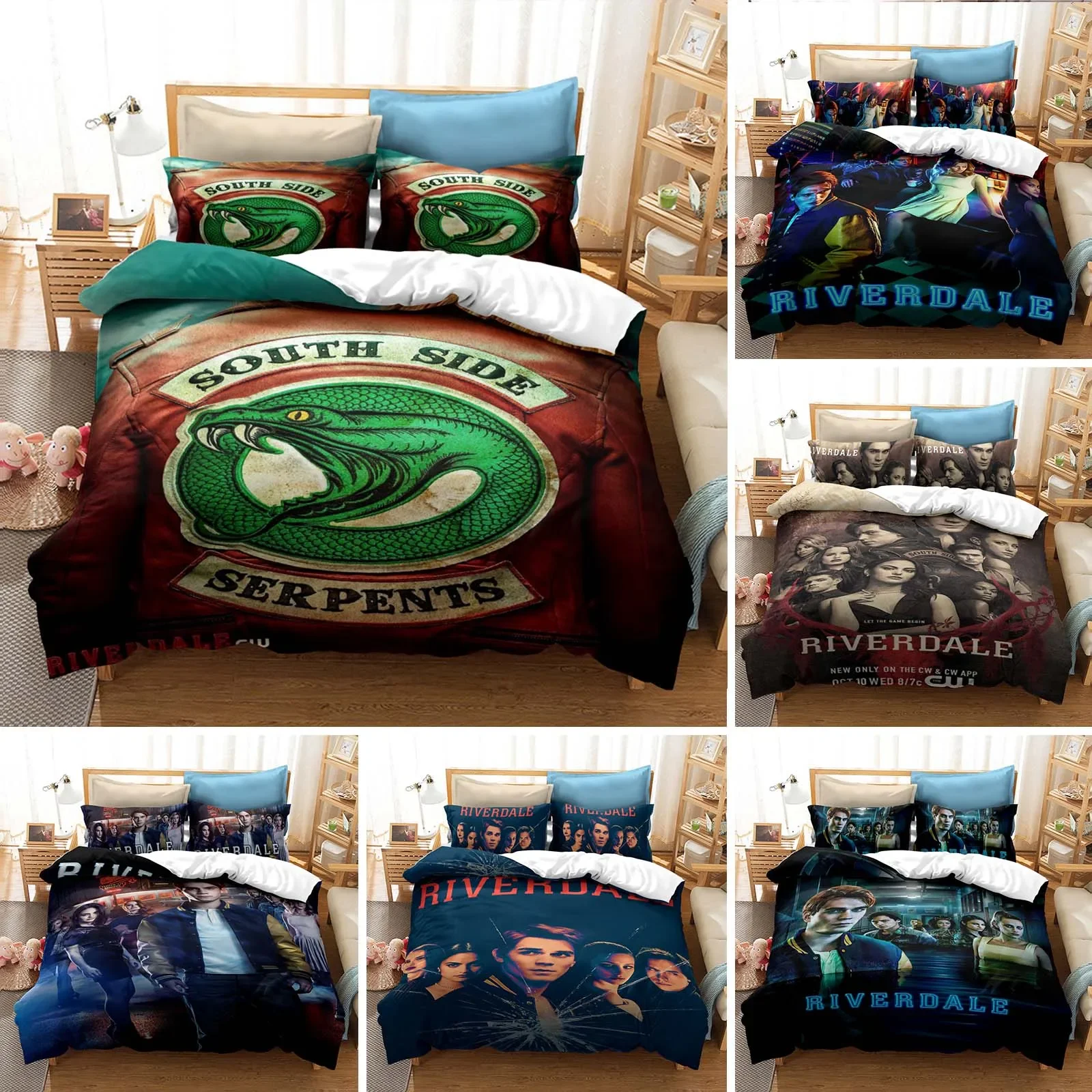 

3D Printed Tv Riverdale Bedding Set Duvet Cover Bedroom Comforter Covers Single Twin King Size Quilt Cover Home Textile 2/3PCS