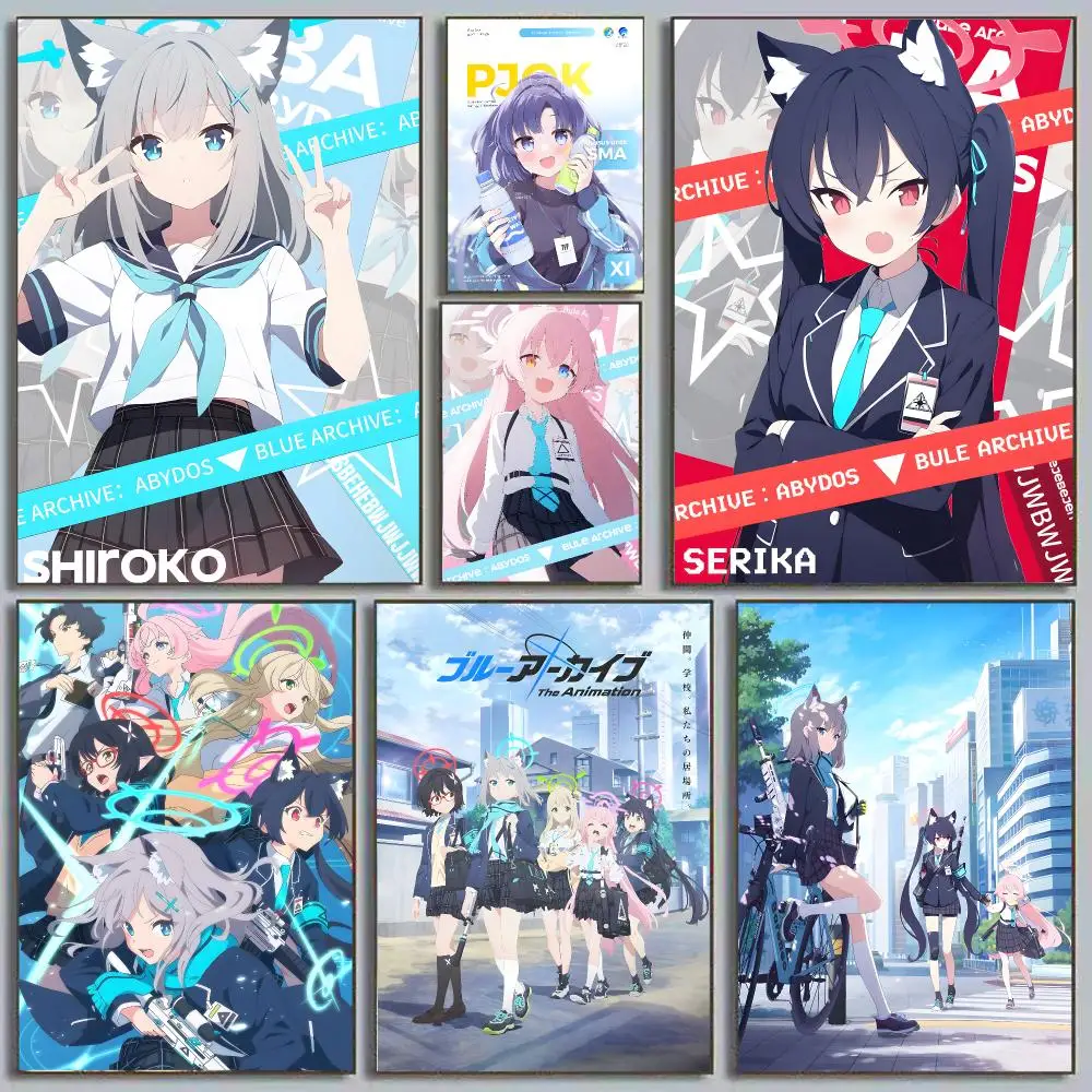 Blue Archive BA Sensei Abydos High School Mobile Game NEXON Painting Calligraphy Poster Eco-Friendly Decor Frameless Canvas