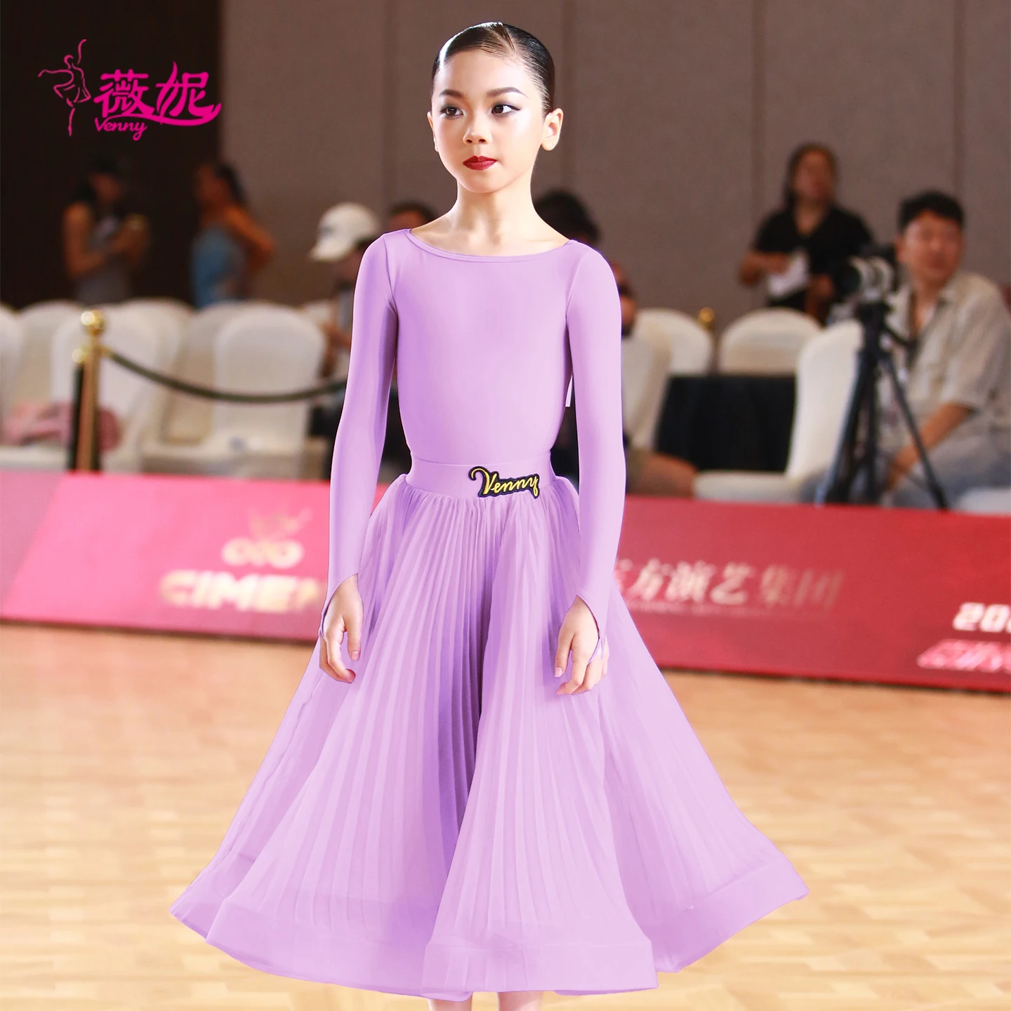 

Vennystyle Latin Dance Dress Girls Custom Ball Gown with Boned Bodice for Standard Competition & Performance