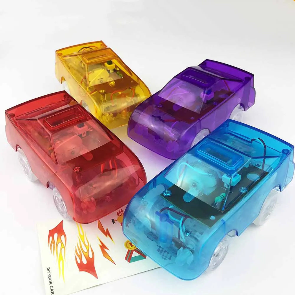 Light-emitting With Light Track Car Big Track Racing Car Electric Track Car Transparent Flash Lights Boys Interactive Toy Gifts