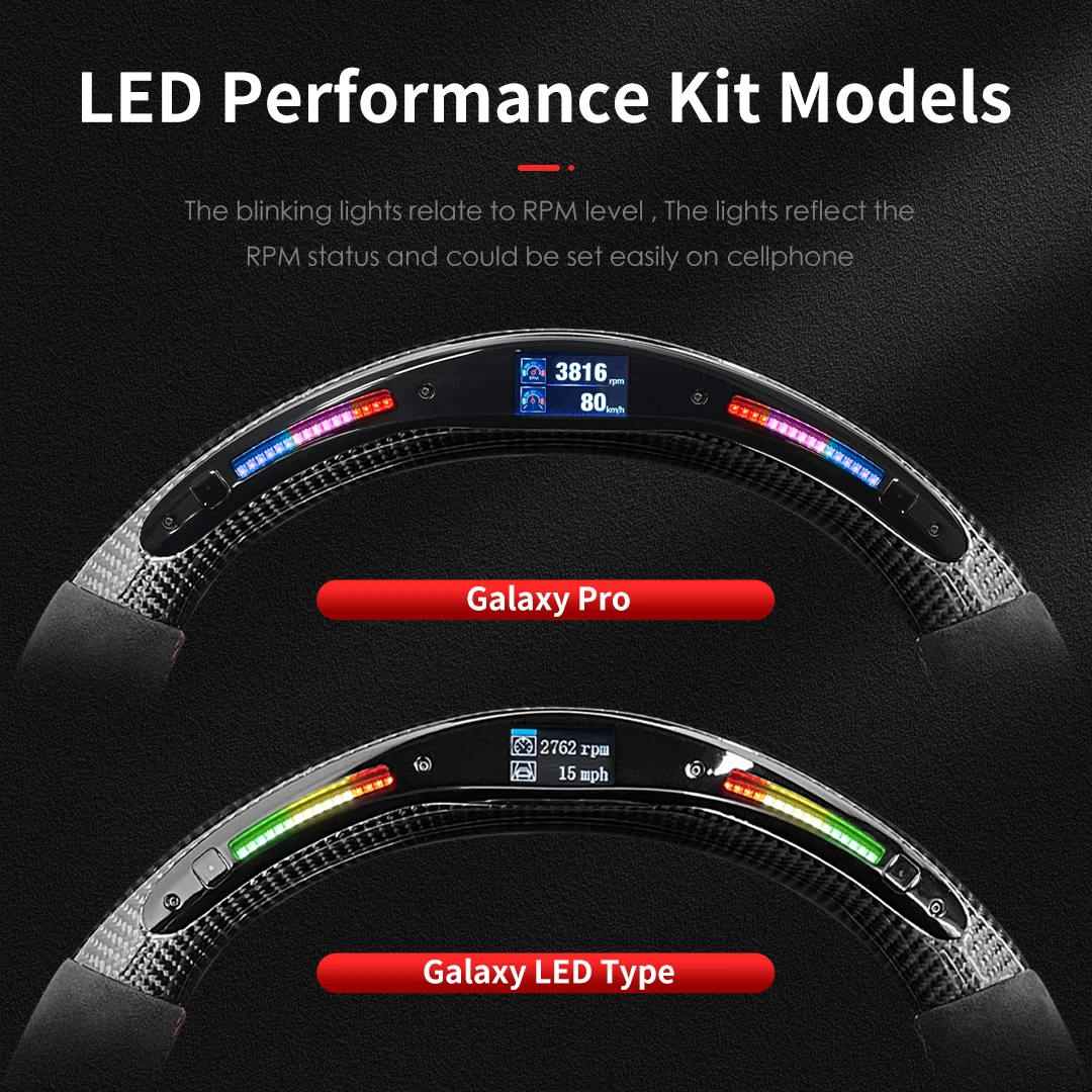 TDD Carbon Fiber customized smart Galaxy pro LED Steering Wheel for Peugeot 308