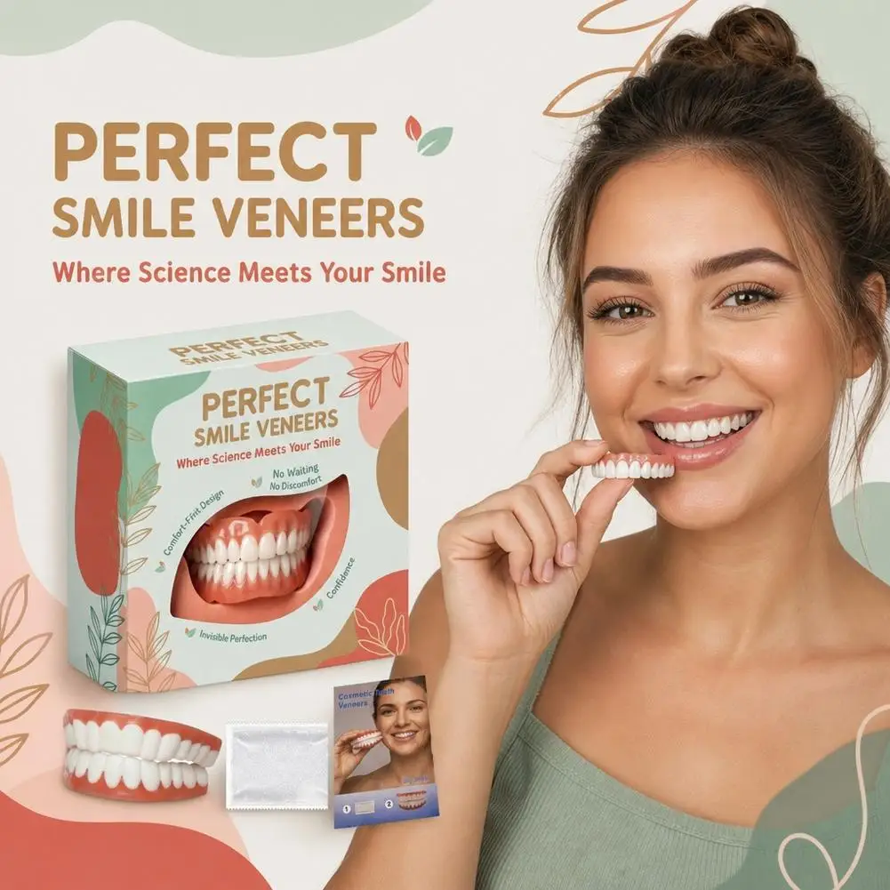 Soft Silicone Upper&Lower Dentures Comfort Realistic False Teeth Bright Smile Teeth Appliance for Adults Oral Care 2026 New