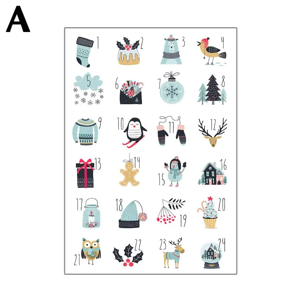 Merry Christmas Gift Stickers Advent Calendar Number Diy Labels Stickers Gift Paper Decor Tools Multi-function Packaging Cr U7l0