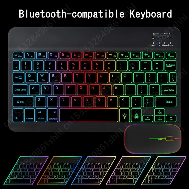 Clavier Azerty Francais Keyboard For OnePlus Pad OPPO Pad 2 Tablet Keyboard Rainbow Backlight Wireless Russian Spanish Teclado