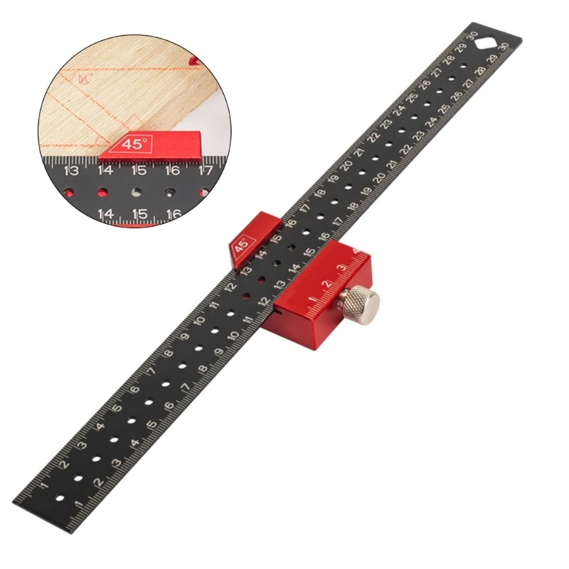 Metal Marking Gauge Versatile Magnetic Line Limit Ruler for Accurate Measurements in Home Renovation & Hardware Projects KXRE