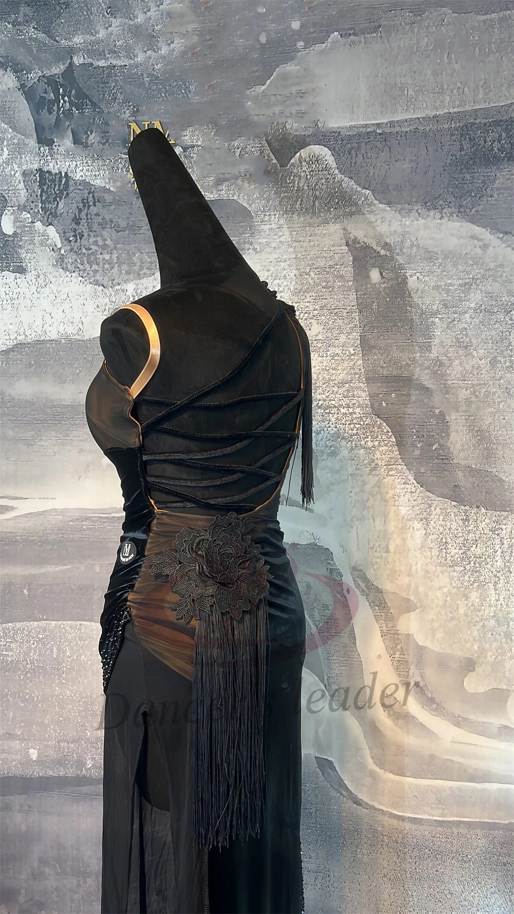 Dança latina adulto crianças vestido ab pedra high-end personalizado preto arte exame floral traje cha cha tango roupas femininas