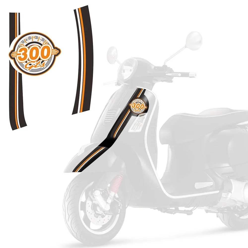 สติกเกอร์สะท้อนแสงสำหรับ Piaggio Vespa GTS300สปอร์ตซูเปอร์โมโต GTS 300