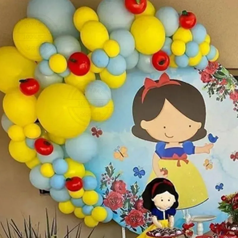 58PC Snow White Balloon Set Disney Red and Yellow 32Digital Wedding bambini Shower Birthday Party Decoration Photography puntelli