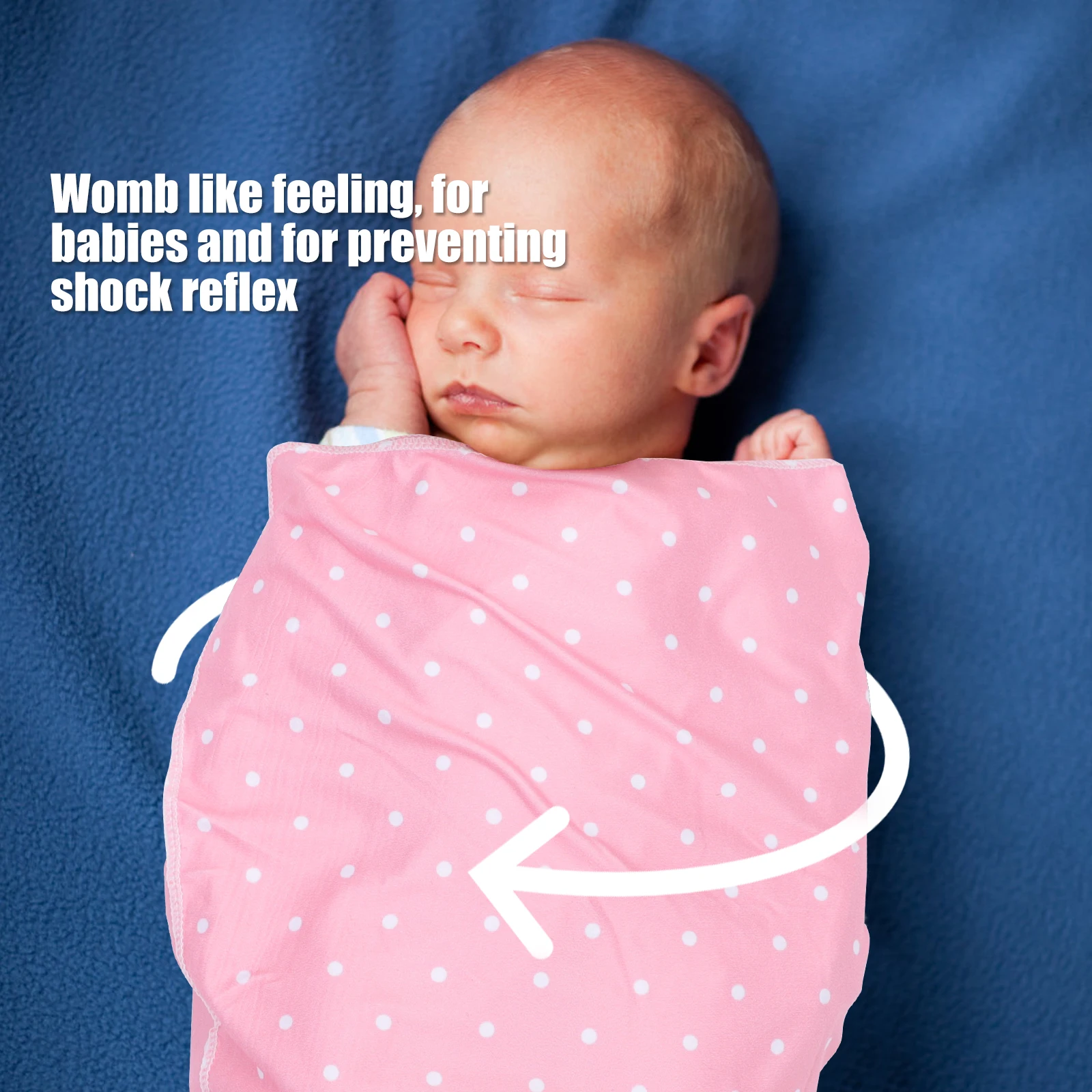 

Baby Wrap Towel Set Pink Headb Newborn Swaddle Soft Polyester Dot Sleep Sack Secure Cozy Prevent Infant Baby Care