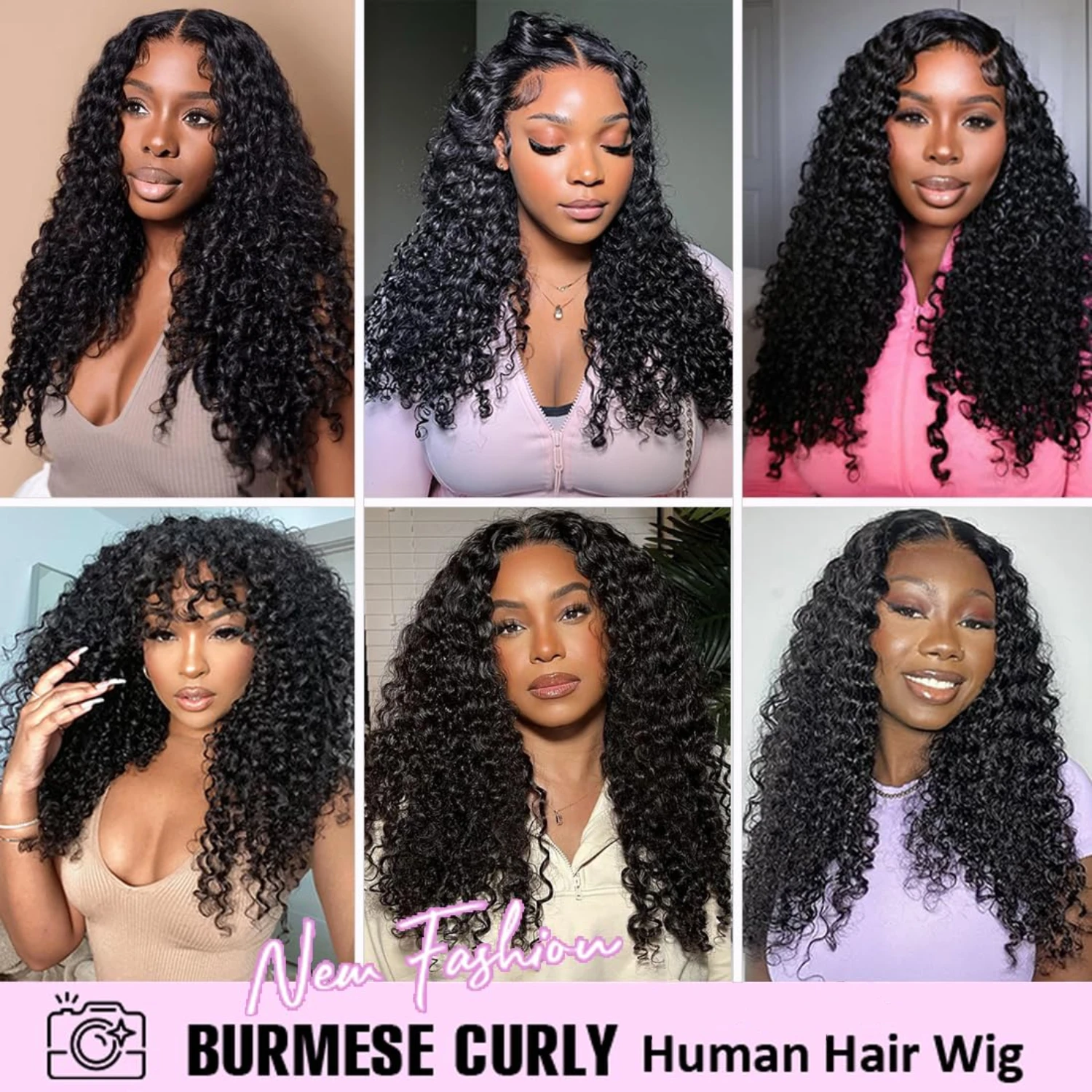 Wig Rambut Asli Burma Keriting HD 13x6 dengan Lace Frontal, Pre Plucked dengan Hairline Alami 220% Melt Skin Glueless Lace Front Wigs