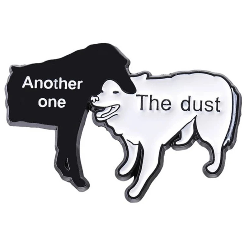 Another One Bites the Dust Dogs enamel pin funny music songs meme brooch jewelry