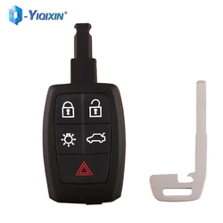 YIQIXIN Remote Car Key Shell For Volvo C30 C70 XC90 V70 S60 V40 V50 D5 Smart 5 Buttons Case Cover Replacement With Small Blade