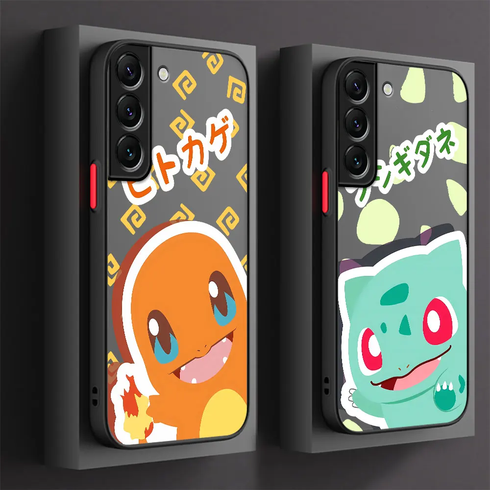 Cartoon Charmander Bulbasaur phone cases For Samsung Galaxy Funny S23 S20 FE S10 Lite S21 Note 20 S24 Ultra S22 Plus Matte Cover