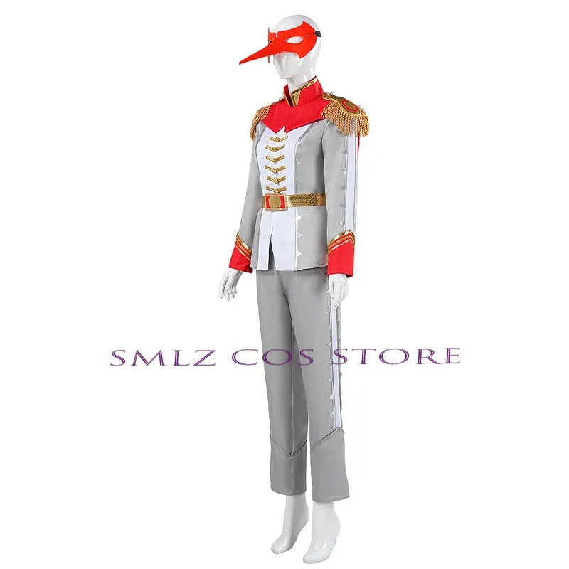 Anime P5 Crow Akechi Goro Cosplay Phantom Thieves of Hearts Goro Akechi Prince Ver Uniform Mask Halloween Party Outfit for Men