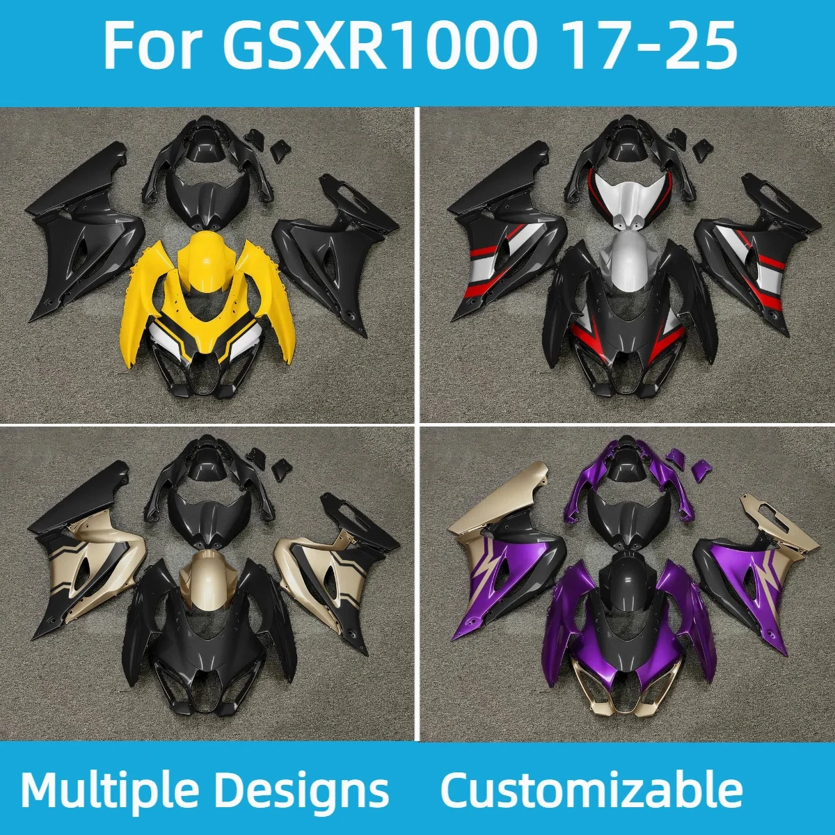 

For KAWASAKI GSXR 1000 2017-2025 Fairing Set Body Plastic Cover Kit GSXR1000 17-25 Motorcycle Bodywork Fairings