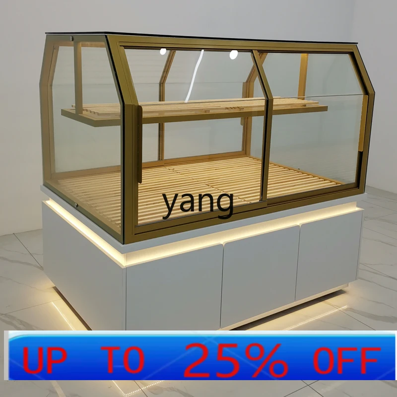 

LH white middle island cabinet bakery cake shop curved paint display stand