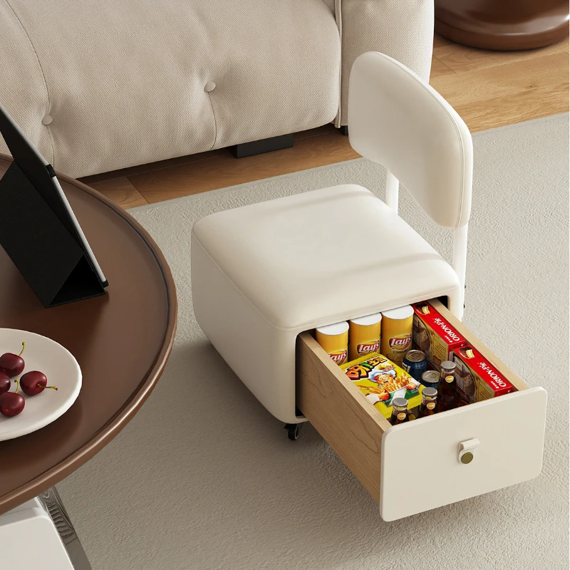 Swivel Caster Shoe Stool Storage Ottoman for Living Room Shoe Changing Seat with Backrest for Kids Upholstered Bench for Bedroom