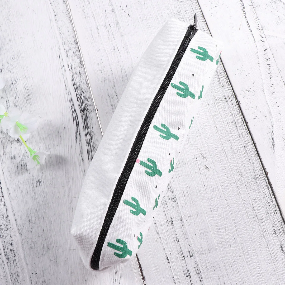 

Cactus Canvas Pencil Case Octagonal Version Multiple Cactus Pattern School Supplies Stationery Pen Bag Organizer