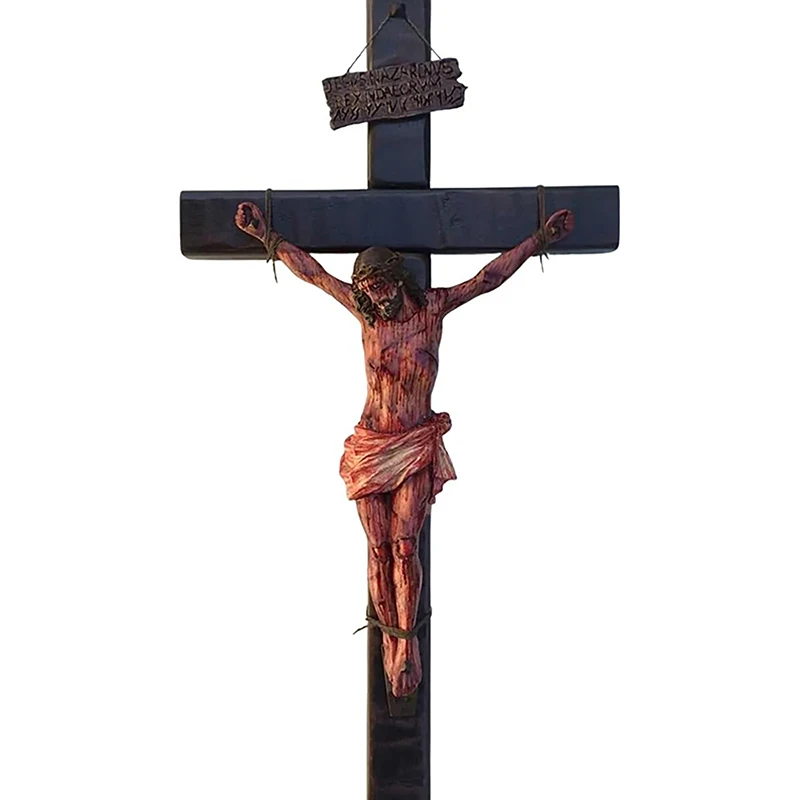 Jesus Cross Ornament With Base Jesus Cross Statue Resin Crucifix Wall Cross Home Decoration Room Decoration Church Decoration