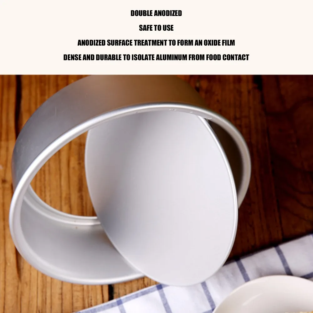 3pcs 4/6/8 Inch Round Cake Pan Aluminum Alloy Anodized Finish Cake Baking Mold Deep Tall Removable Bottom Chiffon Cake Pan