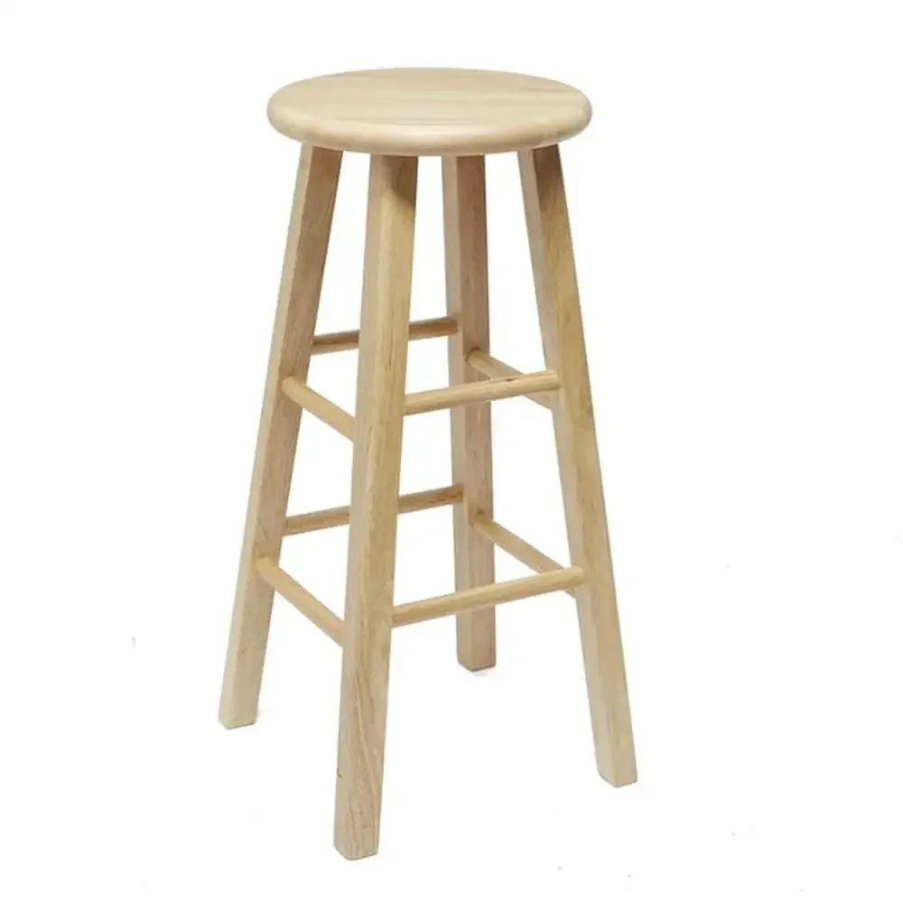 

Natural Wood Backless Barstool 29" High Fully Assembled Rustic Modern Eco-Friendly Versatile Seating Home Business Furniture