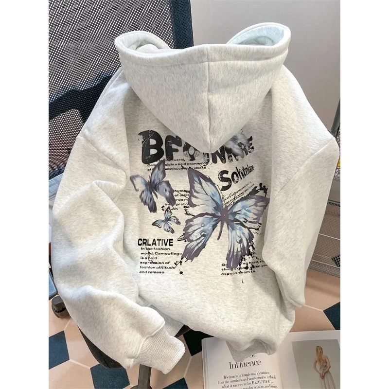 

Butterfly Letter Women’s Hoodie Autumn and Winter