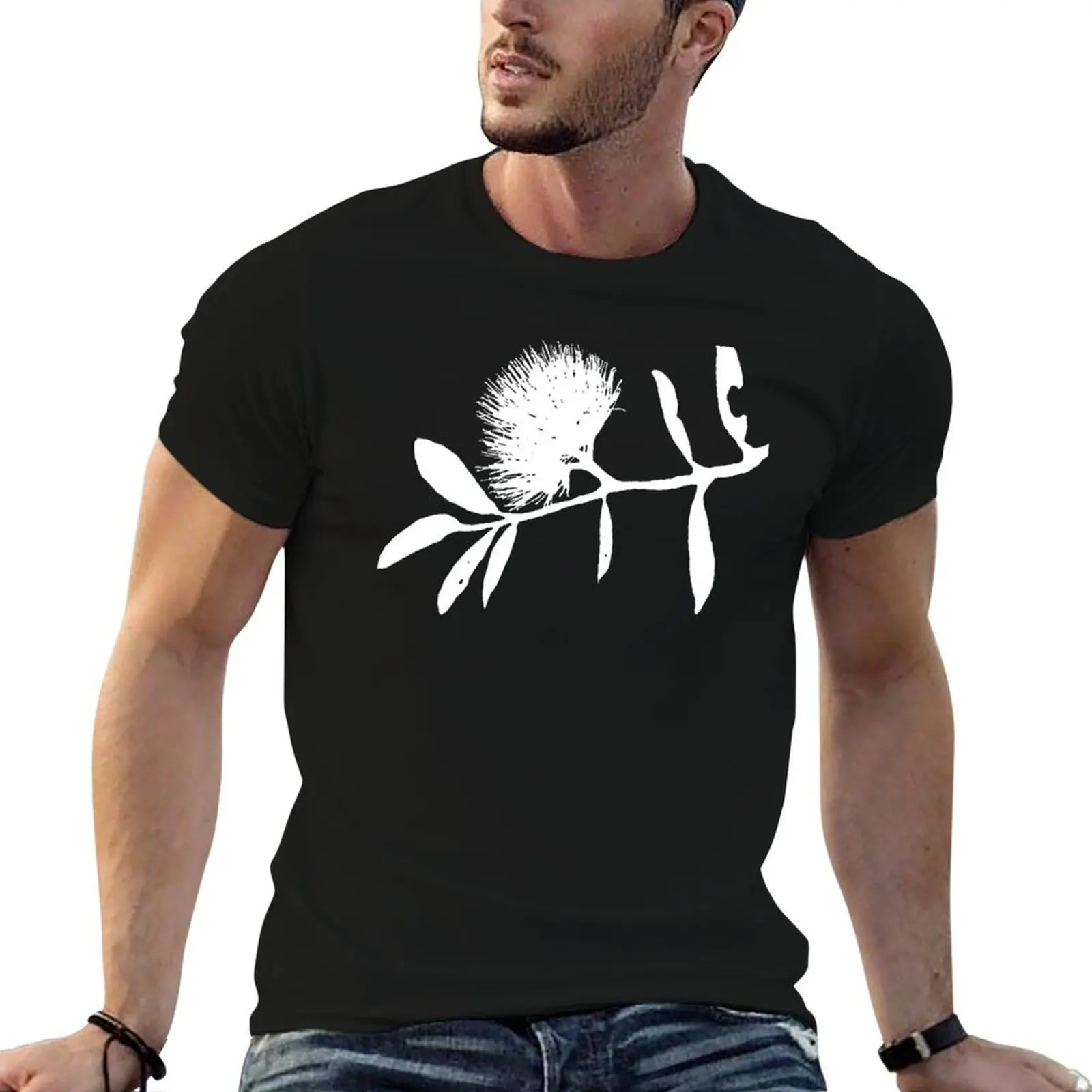

Pohutukawa- White on Red T-Shirt clothes oversize t-shirts man shirts graphic heavy weight t shirts for men