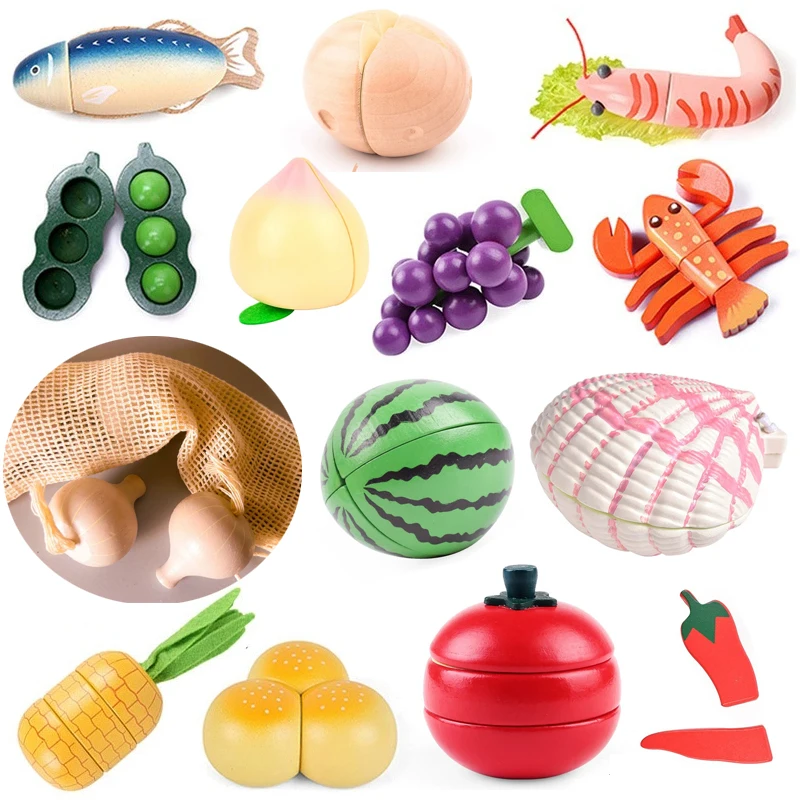 مونتيسوري محاكاة Woodens الفراولة المغناطيسية والحليب والبطيخ نموذج المطبخ ألعاب تعليمية مبكرة للأطفال هدية #2