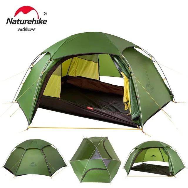 Naturehike-キャンプ,ハイキング,アウトドア用の2人用の超軽量ナイロンキャンプテント,防水生地NH17K240-Y - AliExpress