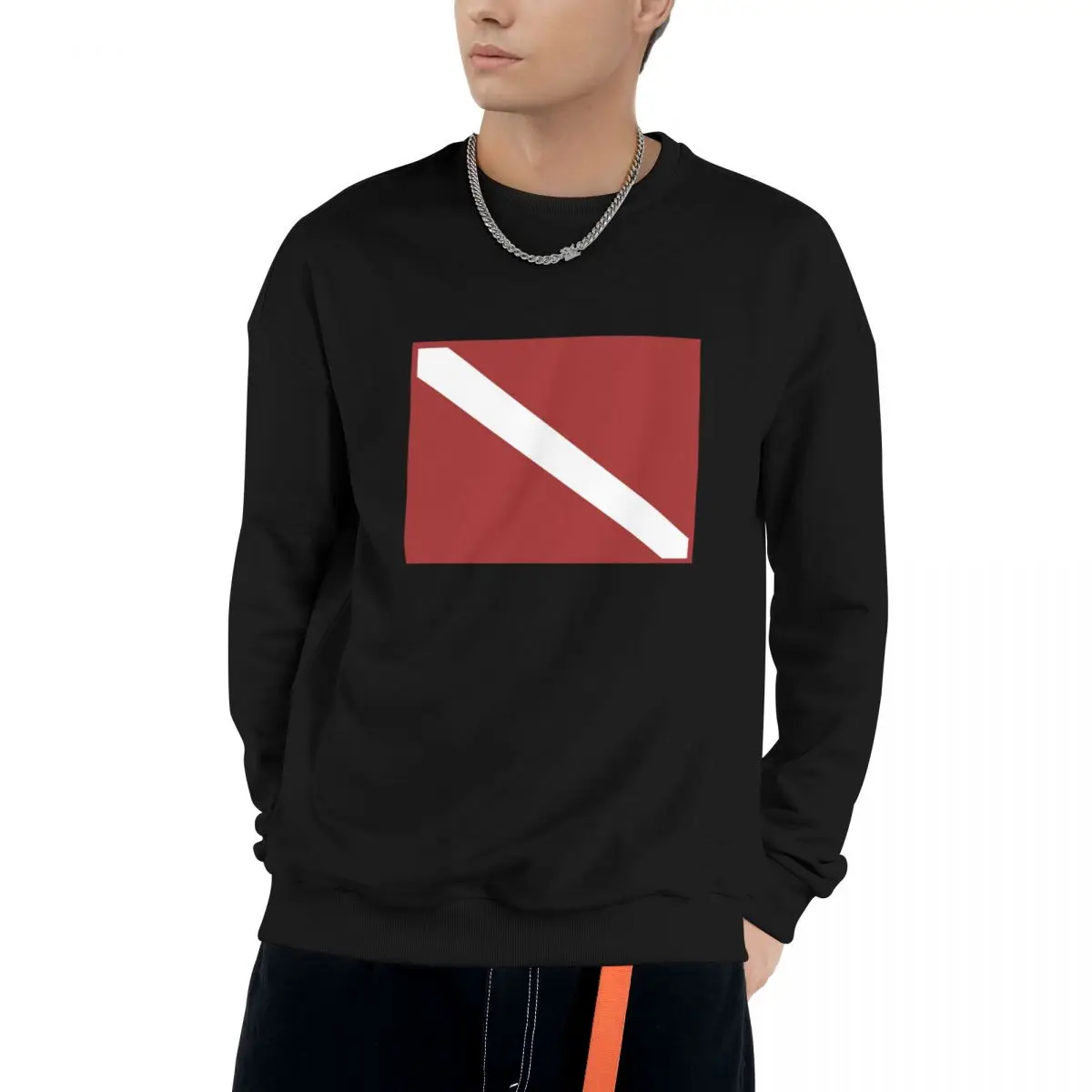 Scuba Diving Deep Dive Flag Casual Sweatshirts Men Women Cotton Basic Hoodies Pullover Hiphop