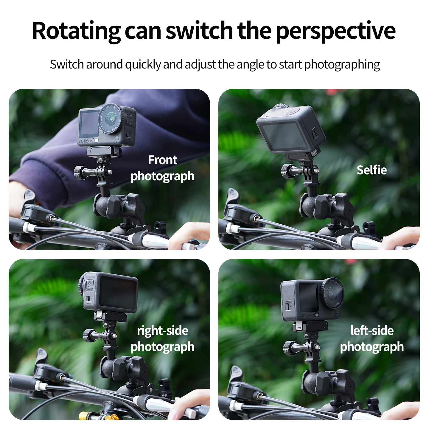 360° dämpfende Rotations-Magnetbasis für DJI Action 6 Osmo Nano, Aluminium-Doppelklemmadapter für Motorradhelm-Vlog-Halterung – Detail 6