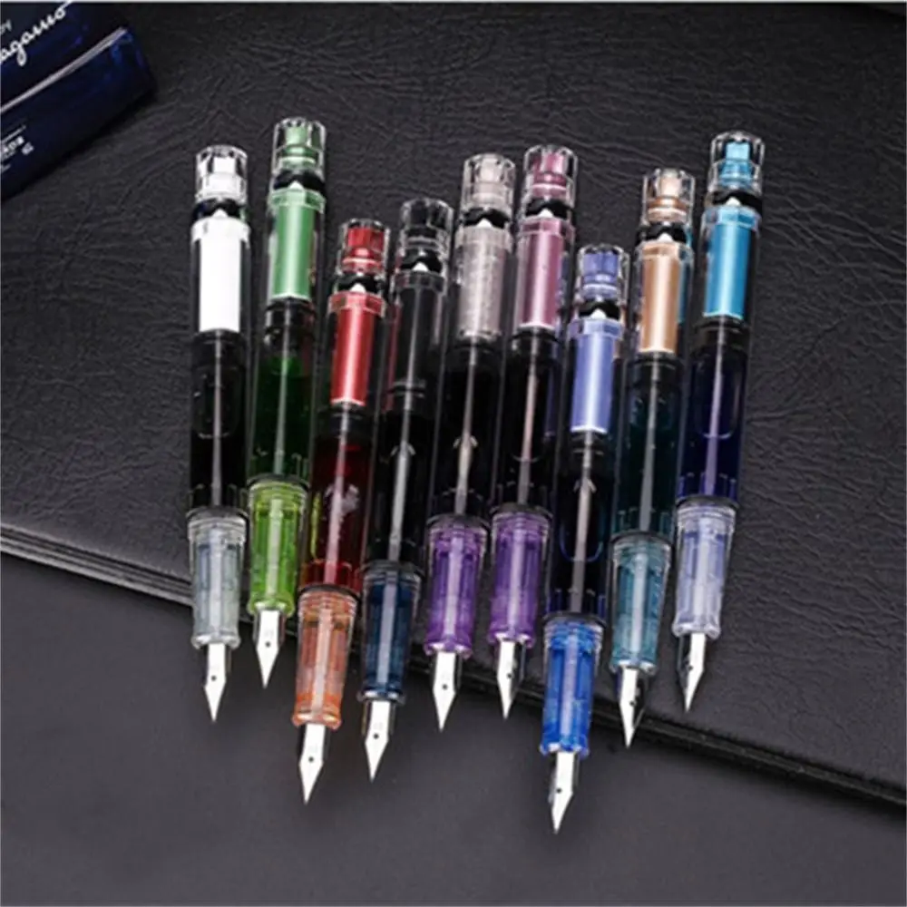 Student Stationery EF Nib 0.38mm Business Transparent Piston Fountain Pen Fountain Pen Writing Pen Ink Pens