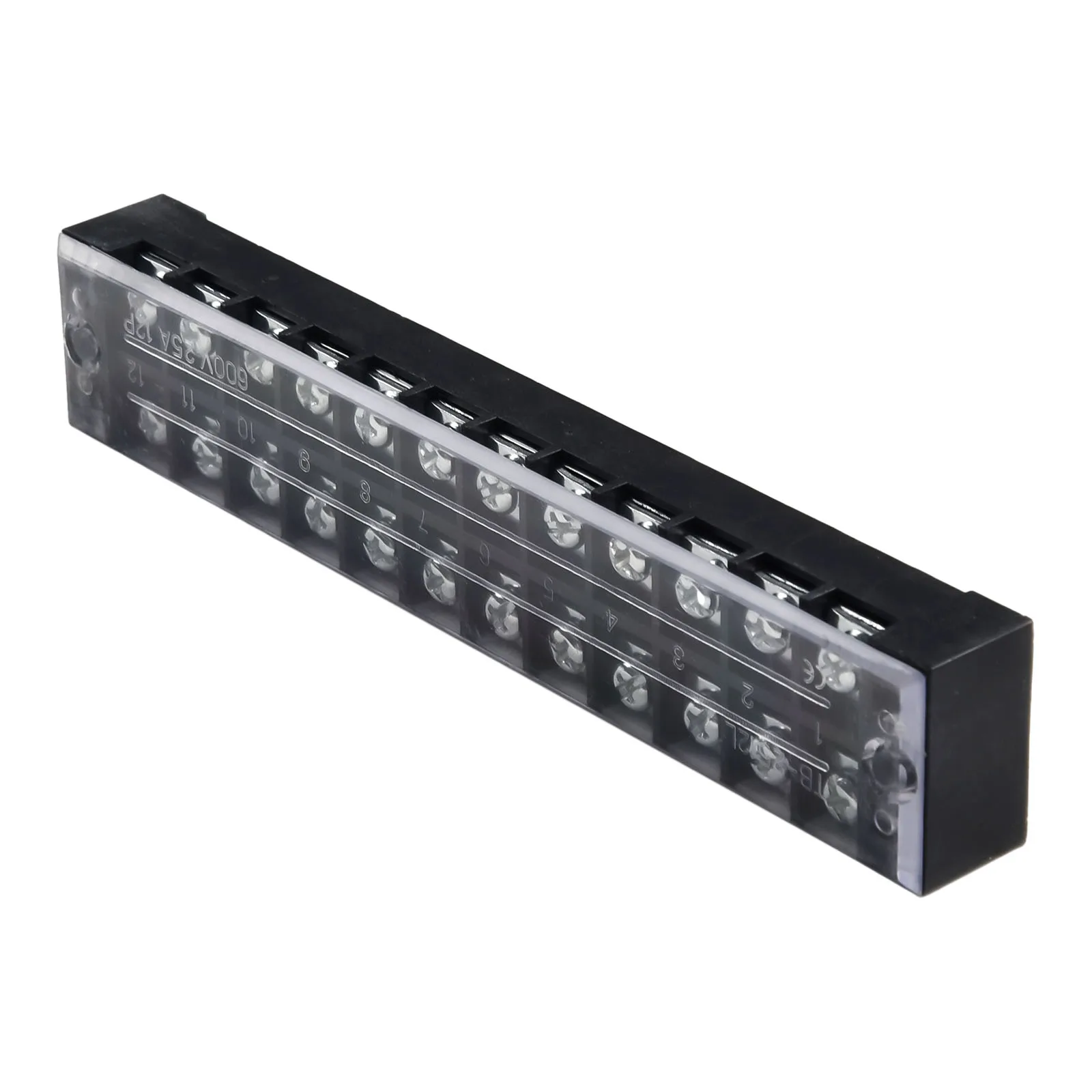 

1pc Terminal Block TB-2512L 25A 600V Wiring Strip Dual Row Connector 163x30x20mm 12 Groups Electrical Equipment High Quality