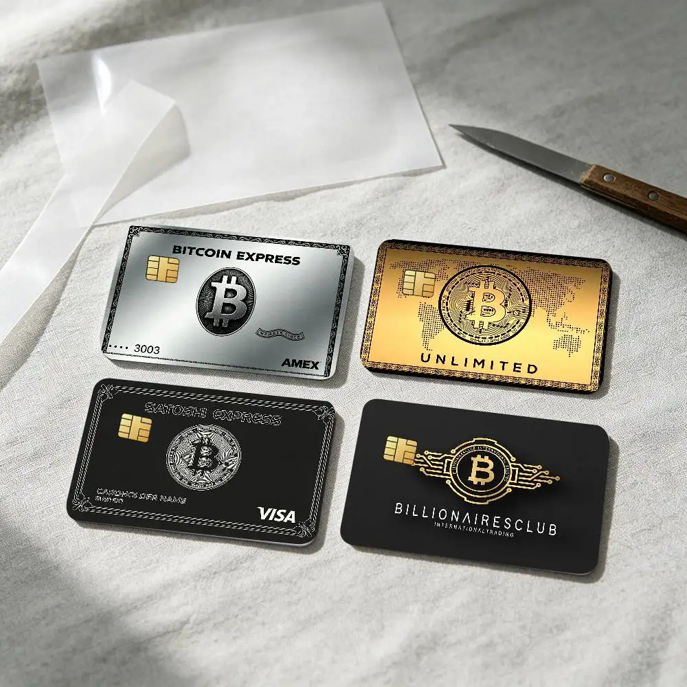 Cool B-Bitcoin Card Stickers for Bank Access Protective Waterproof Film Cover Sticker Surprise Gift