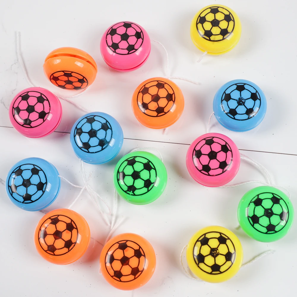 10Pc Plastic Mini Football Yoyo Balls Funny Gadgets Interesting Toys for Kids Birthday Party Favors Pinata Fillers School Prizes