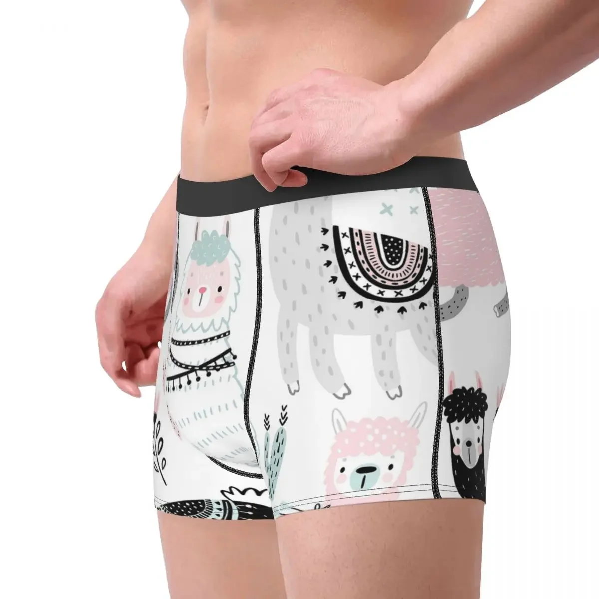 Black Sheep Alpaca Clever Lively Naughty Lovely Cherubic Underpants Breathbale Panties Men's Underwear Ventilate Shorts Briefs