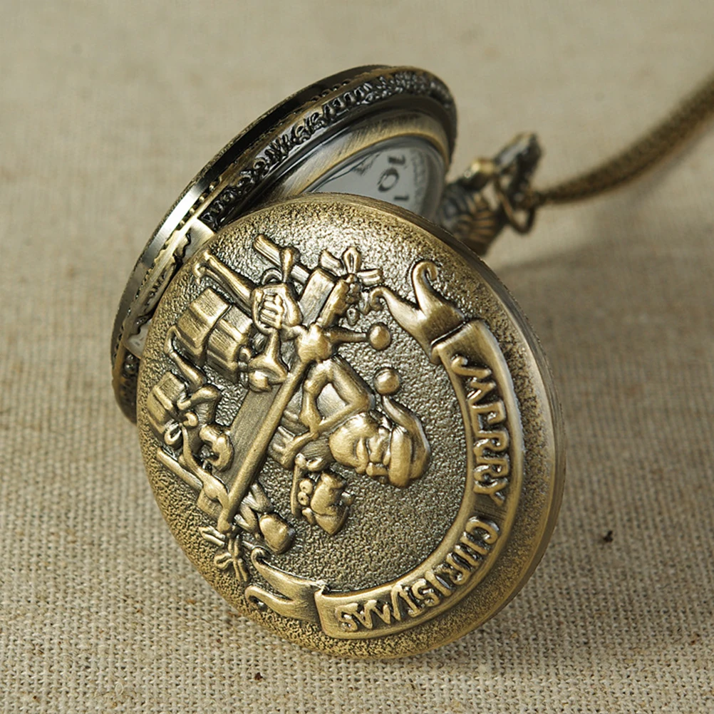 

Santa Pocket Watch Retro Quartz Vintage Christmas Present Watches Portable Gift for Men Outdoor Climbing Tourism Collections