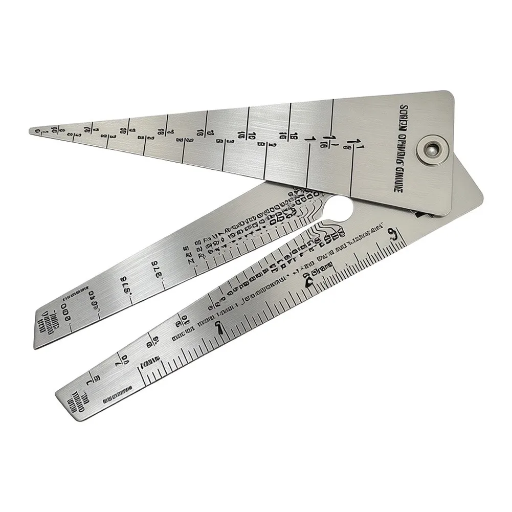 Lightweight Stainless Steel Folding Ruler 126.2x35x0.8mm Opening Measuring Gauge for Quick On Site Measurement