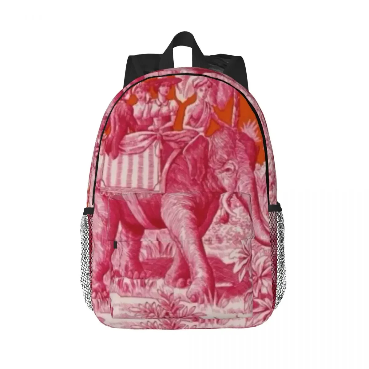 

Toile De Jouy - Pink And Orange Backpacks Teenager Bookbag Cartoon Students School Bags Laptop Rucksack Shoulder Bag