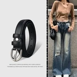Belt Women's Casual Versatile Simple Thin Belt Korean Retro Needle Button Dress Belt Student Belt